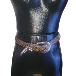 Brown Faux Snakeskin Look Belt